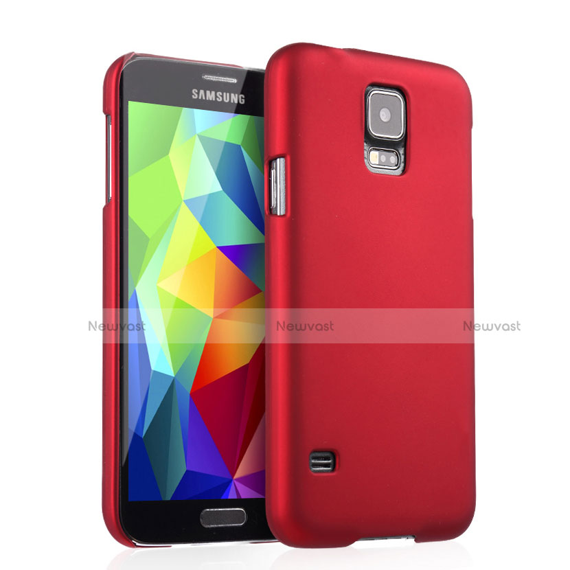 Hard Rigid Plastic Matte Finish Snap On Cover for Samsung Galaxy S5 Duos Plus Red