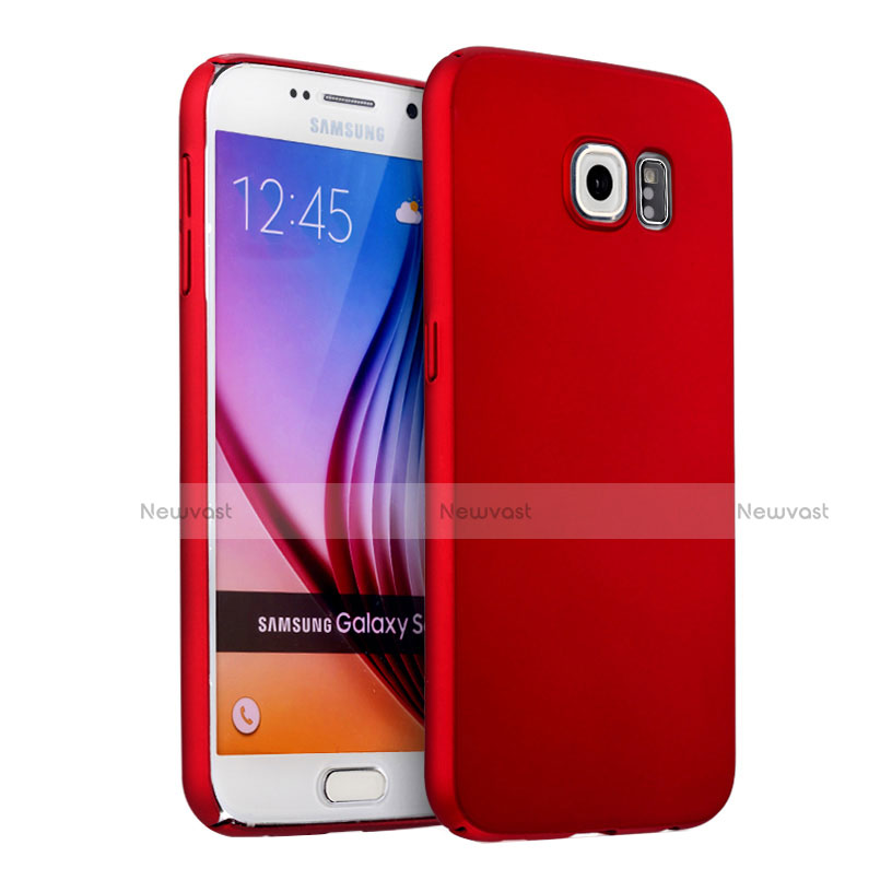 Hard Rigid Plastic Matte Finish Snap On Cover for Samsung Galaxy S6 Duos SM-G920F G9200 Red