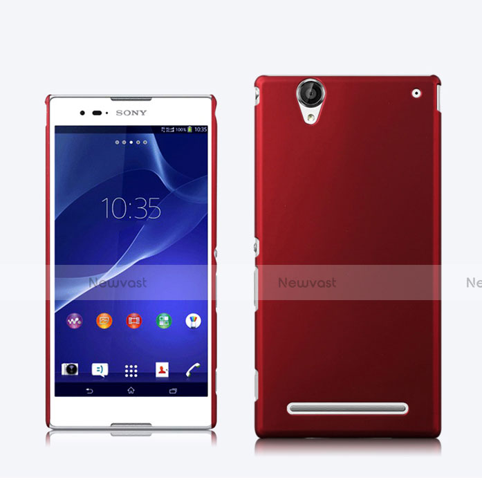 Hard Rigid Plastic Matte Finish Snap On Cover for Sony Xperia T2 Ultra Dual Red