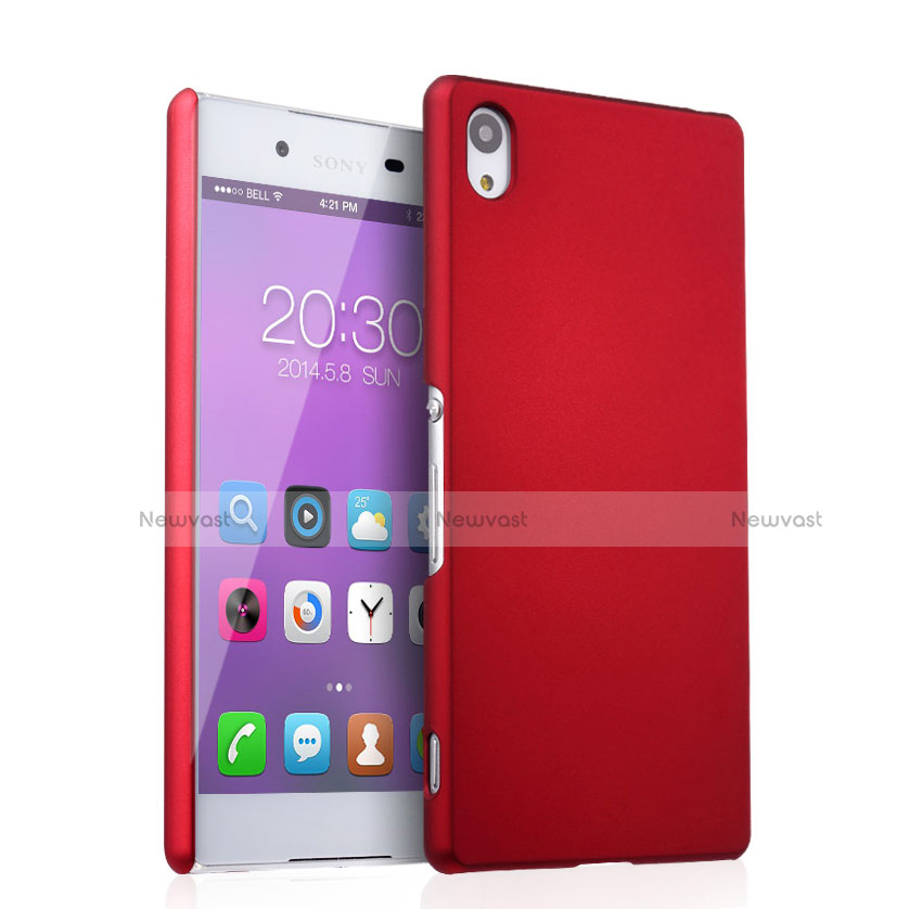 Hard Rigid Plastic Matte Finish Snap On Cover for Sony Xperia Z3+ Plus Red