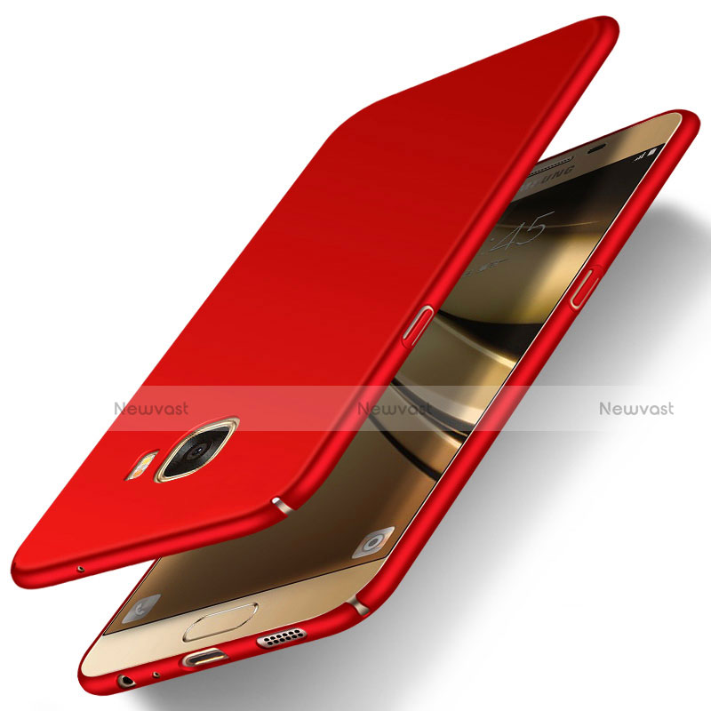 Hard Rigid Plastic Matte Finish Snap On Cover M01 for Samsung Galaxy C7 SM-C7000 Red