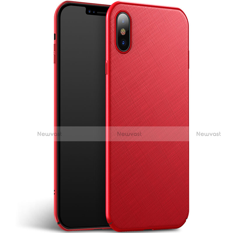 Hard Rigid Plastic Matte Finish Twill Case for Apple iPhone Xs Max Red