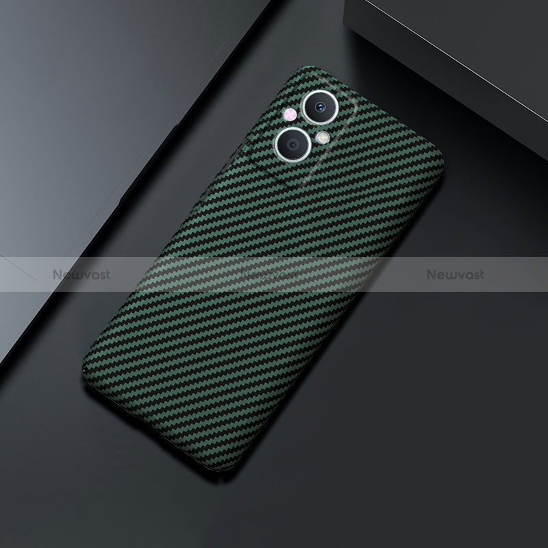 Hard Rigid Plastic Matte Finish Twill Snap On Case Cover for Oppo Reno8 Lite 5G Green