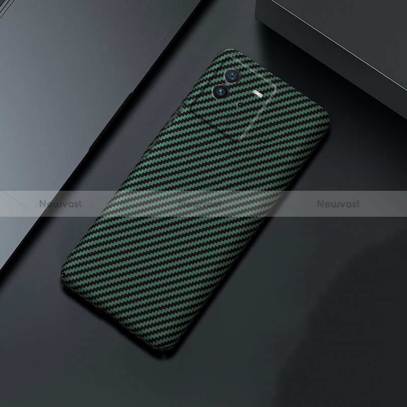 Hard Rigid Plastic Matte Finish Twill Snap On Case Cover for Vivo iQOO Neo6 SE 5G Green