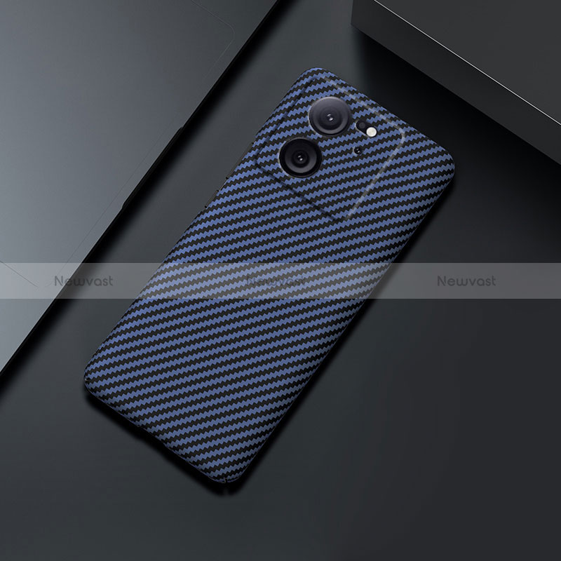 Hard Rigid Plastic Matte Finish Twill Snap On Case Cover for Xiaomi Mi 13T 5G Blue