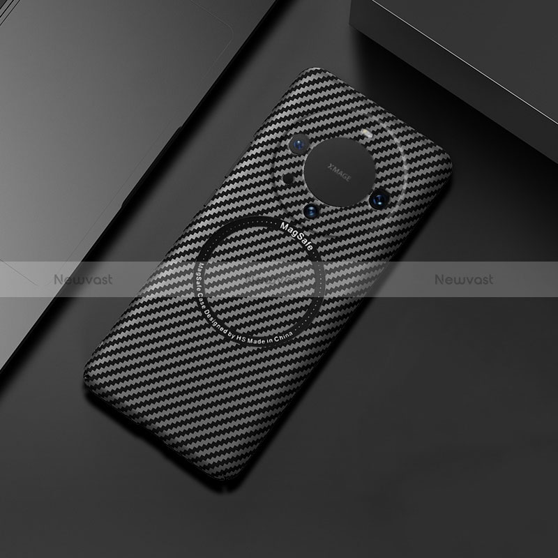 Hard Rigid Plastic Matte Finish Twill Snap On Case Cover with Mag-Safe Magnetic T01 for Huawei Mate 60 Black