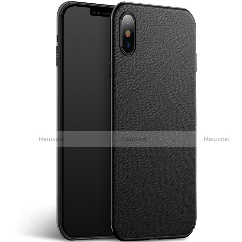 Hard Rigid Plastic Matte Finish Twill Snap On Case for Apple iPhone X Black