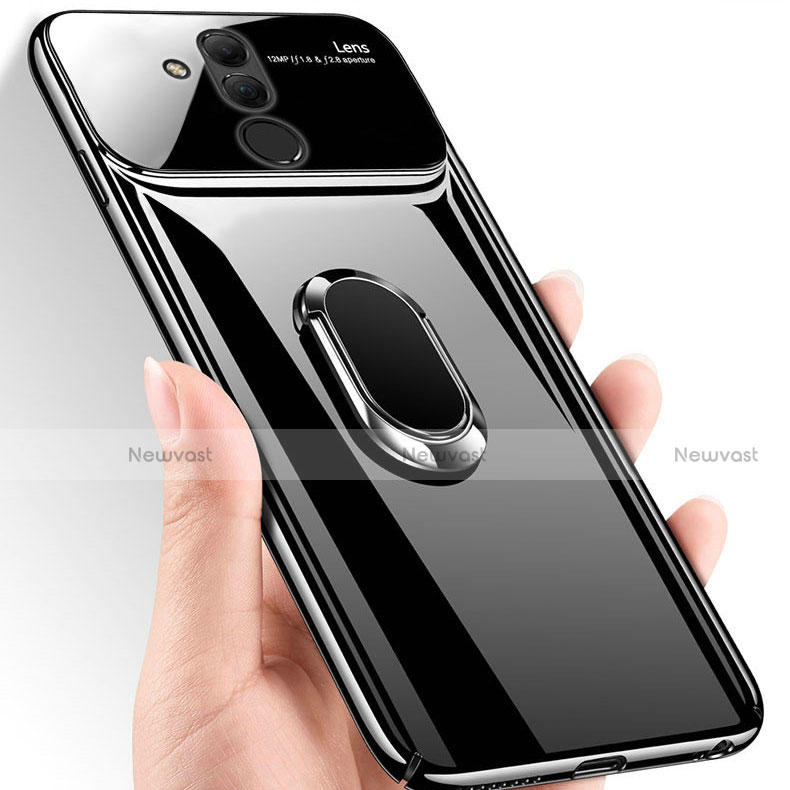 Hard Rigid Plastic Mirror Cover Case 360 Degrees Magnetic Finger Ring Stand for Huawei Mate 20 Lite