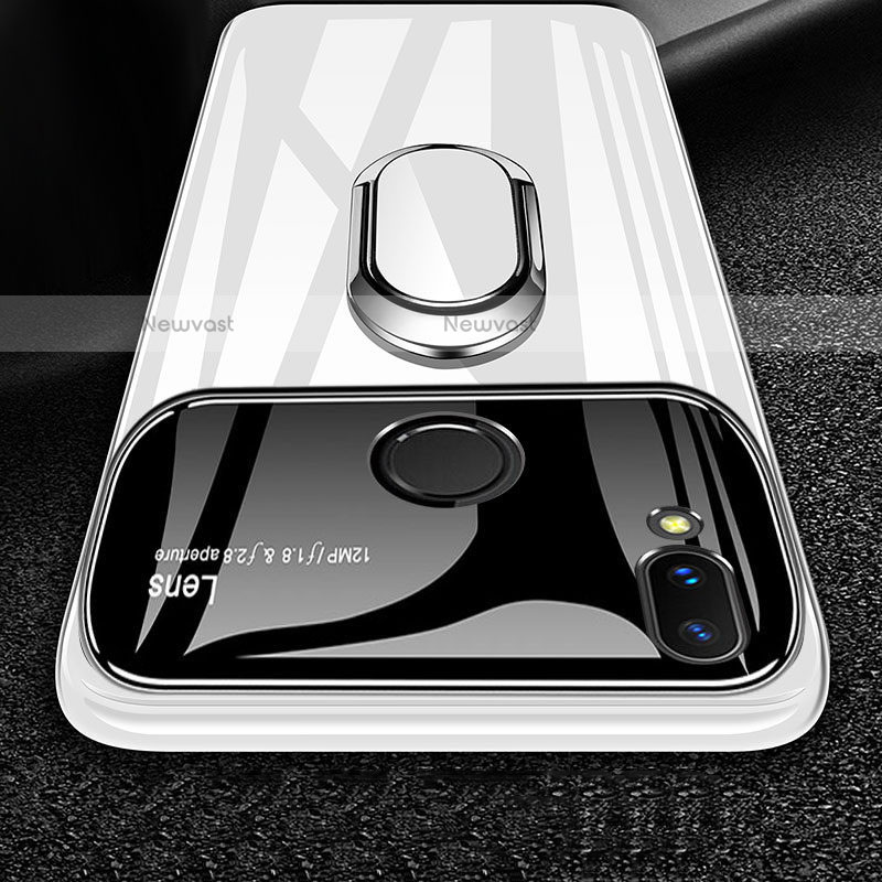 Hard Rigid Plastic Mirror Cover Case 360 Degrees Magnetic Finger Ring Stand for Huawei Nova 3i