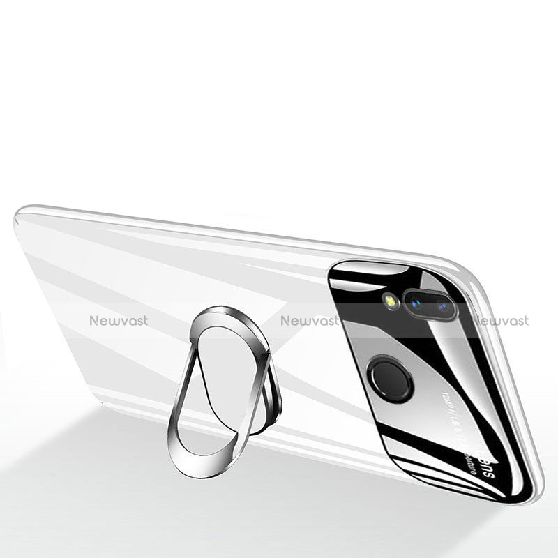 Hard Rigid Plastic Mirror Cover Case 360 Degrees Magnetic Finger Ring Stand for Huawei P Smart+ Plus