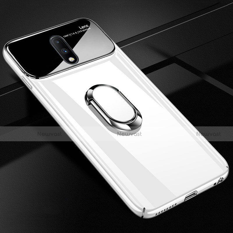 Hard Rigid Plastic Mirror Cover Case 360 Degrees Magnetic Finger Ring Stand for OnePlus 7