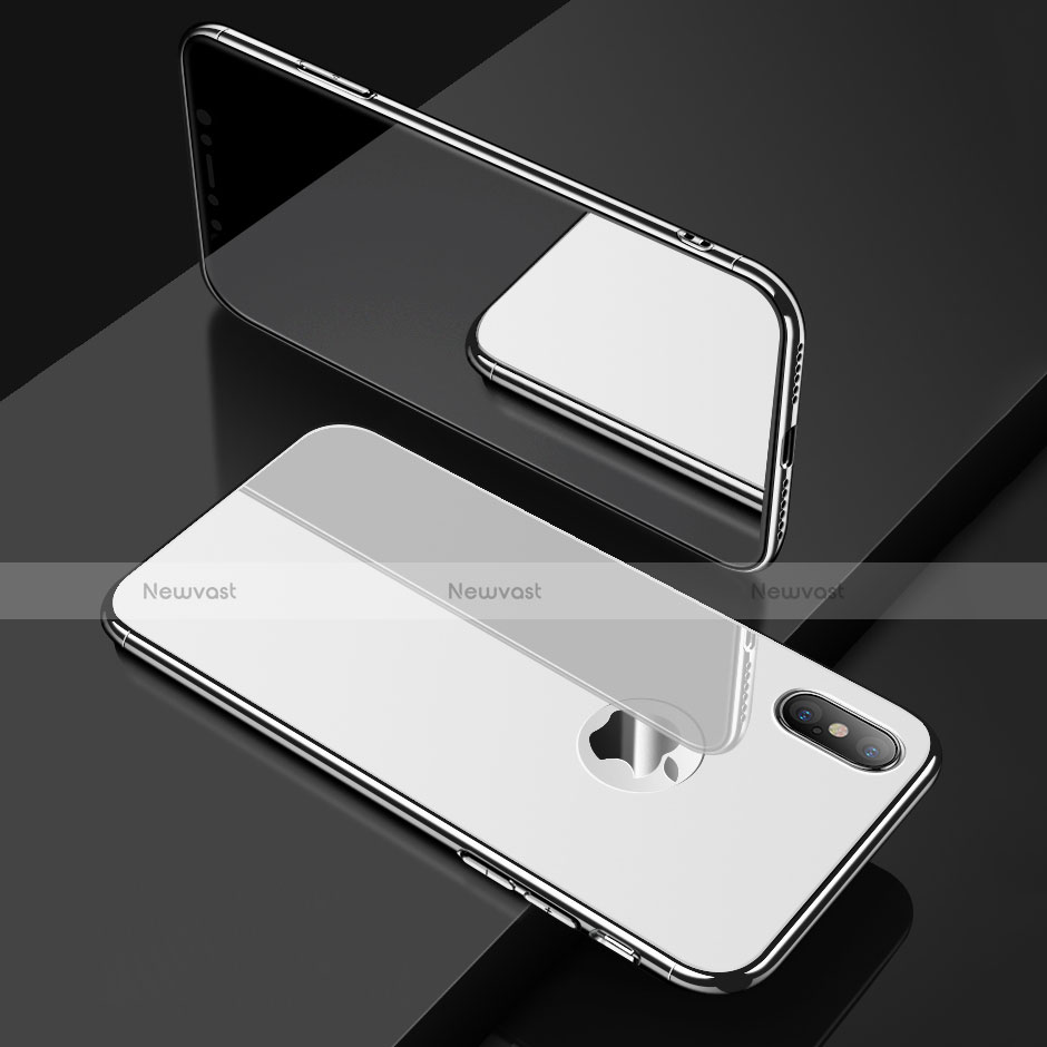 Hard Rigid Plastic Mirror Snap On Case for Apple iPhone X White