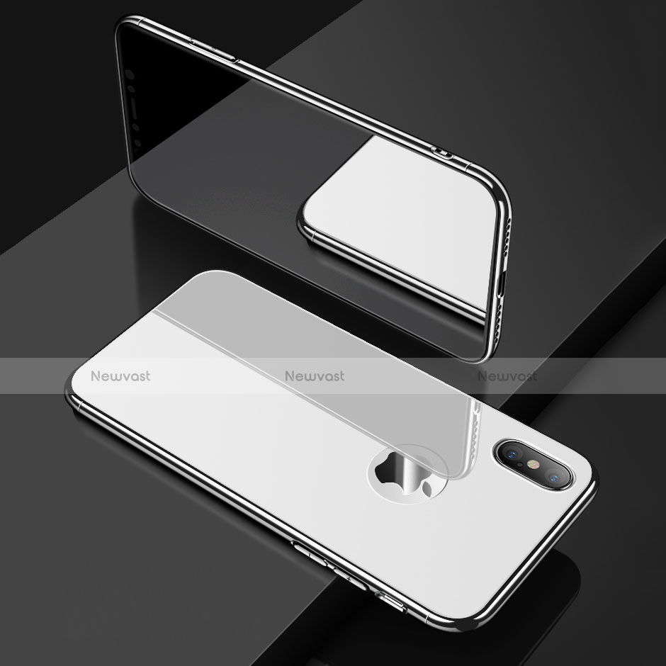 Hard Rigid Plastic Mirror Snap On Case for Apple iPhone Xs White