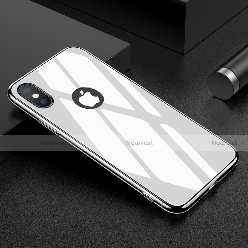 Hard Rigid Plastic Mirror Snap On Case for Apple iPhone Xs White