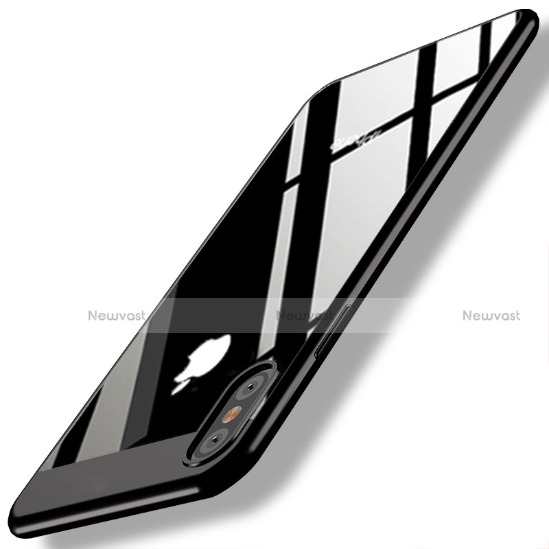 Hard Rigid Plastic Mirror Snap On Case M01 for Apple iPhone X Black