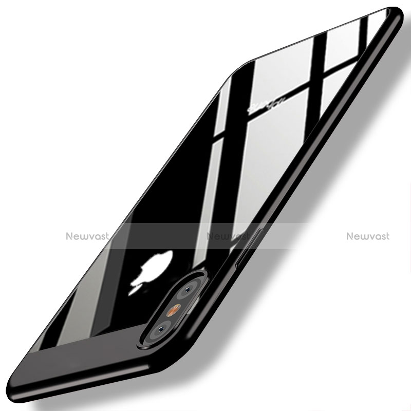 Hard Rigid Plastic Mirror Snap On Case M01 for Apple iPhone Xs Max Black