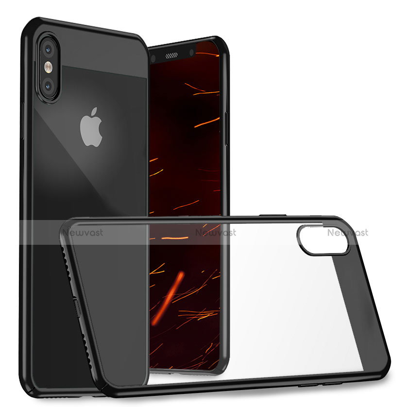 Hard Rigid Plastic Mirror Snap On Case M01 for Apple iPhone Xs Max Black