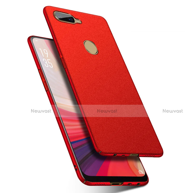 Hard Rigid Plastic Quicksand Cover Case for Oppo AX7 Red