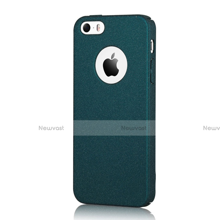 Hard Rigid Plastic Quicksand Cover for Apple iPhone SE Blue