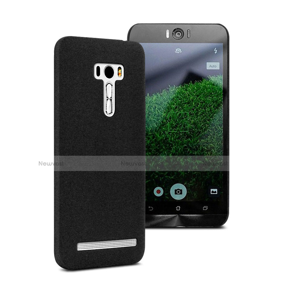 Hard Rigid Plastic Quicksand Cover for Asus Zenfone Selfie ZD551KL Black