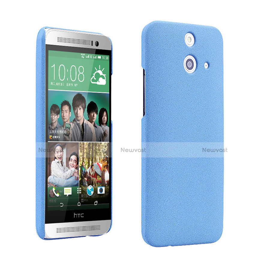 Hard Rigid Plastic Quicksand Cover for HTC One E8 Blue