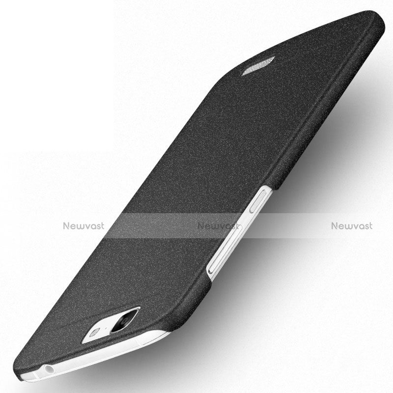 Hard Rigid Plastic Quicksand Cover for Huawei Ascend G7 Black