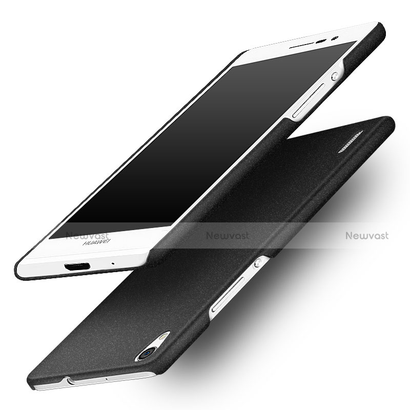 Hard Rigid Plastic Quicksand Cover for Huawei P7 Dual SIM Black