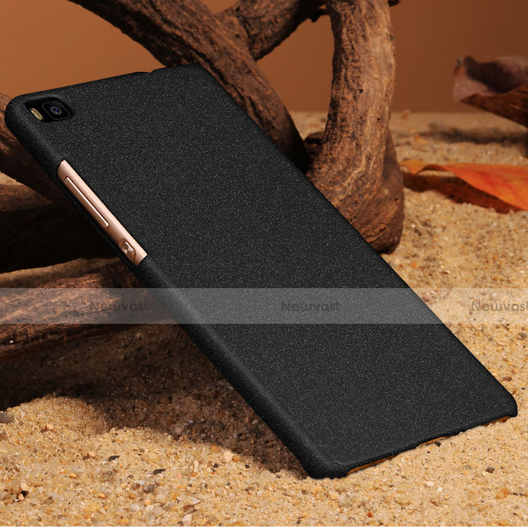 Hard Rigid Plastic Quicksand Cover for Huawei P8 Black