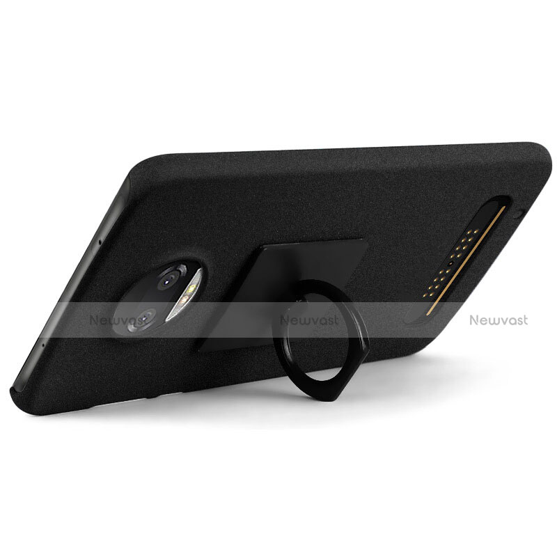 Hard Rigid Plastic Quicksand Cover for Motorola Moto Z Play Black