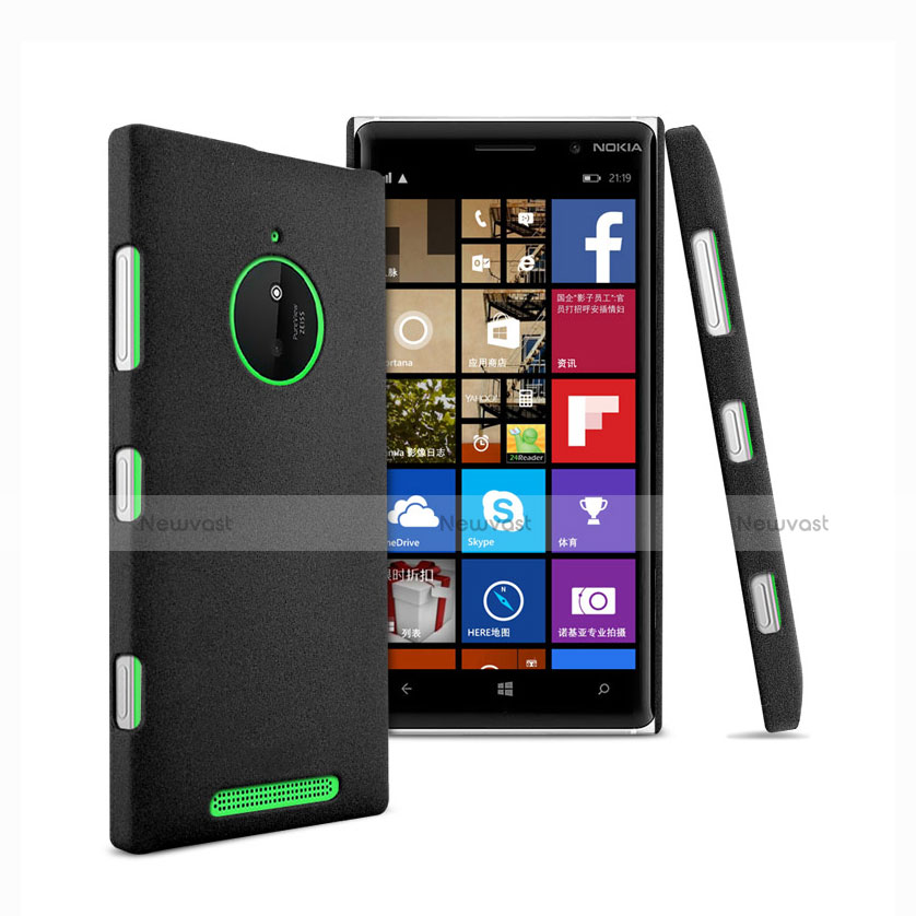 Hard Rigid Plastic Quicksand Cover for Nokia Lumia 830 Black