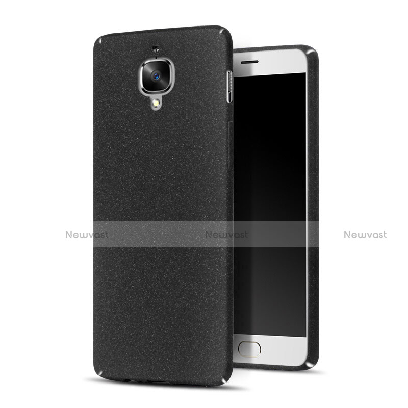 Hard Rigid Plastic Quicksand Cover for OnePlus 3 Black