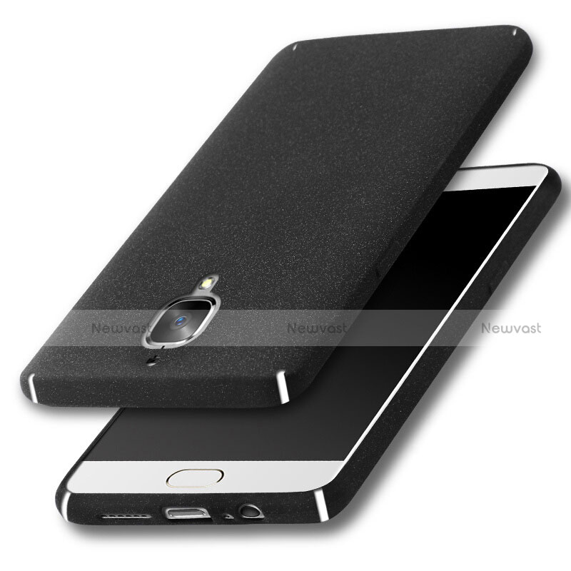 Hard Rigid Plastic Quicksand Cover for OnePlus 3 Black