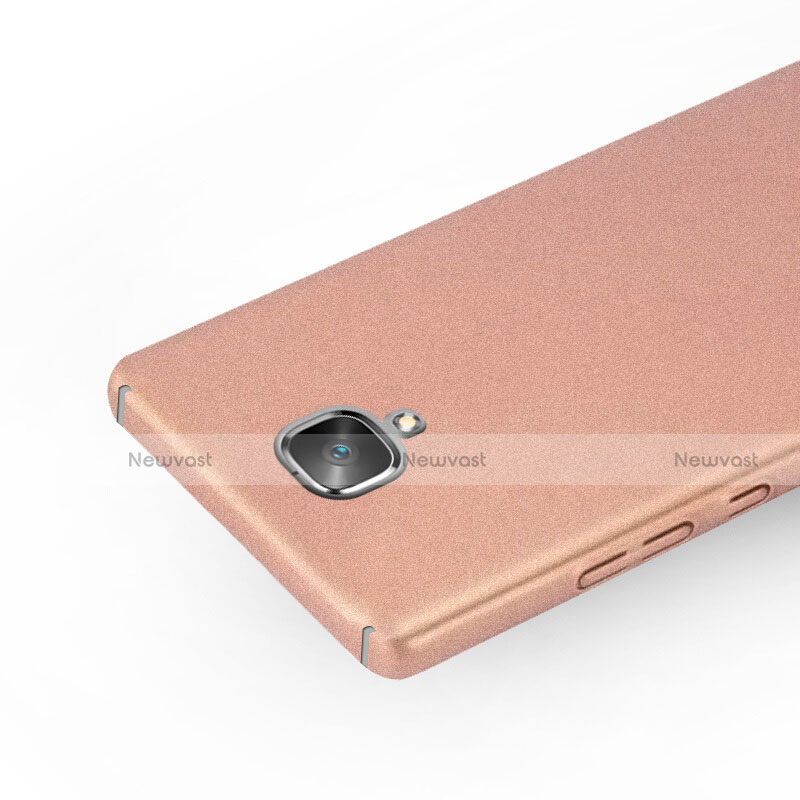 Hard Rigid Plastic Quicksand Cover for OnePlus 3 Rose Gold