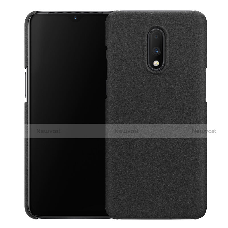 Hard Rigid Plastic Quicksand Cover for OnePlus 7 Black