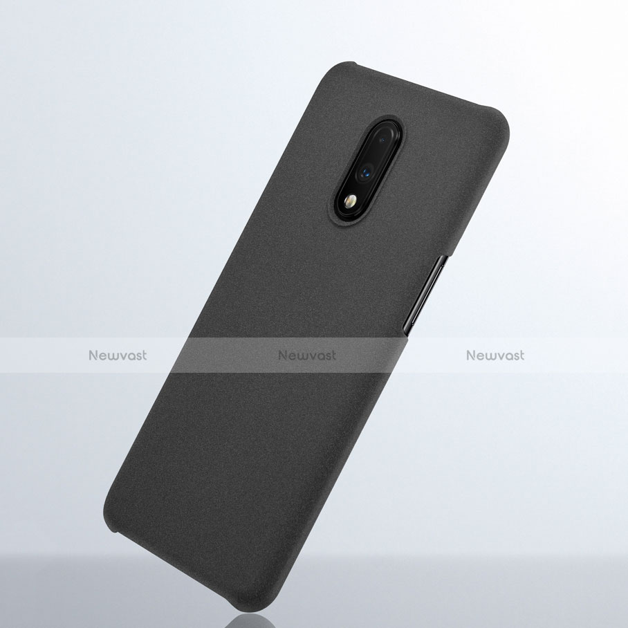 Hard Rigid Plastic Quicksand Cover for OnePlus 7 Black