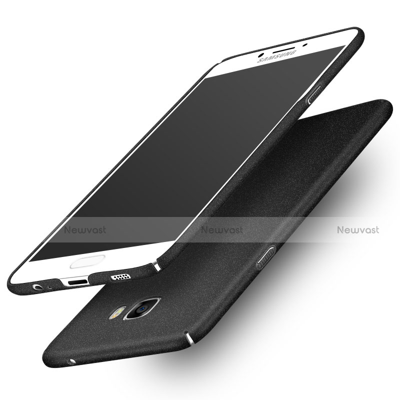 Hard Rigid Plastic Quicksand Cover for Samsung Galaxy C5 Pro C5010 Black