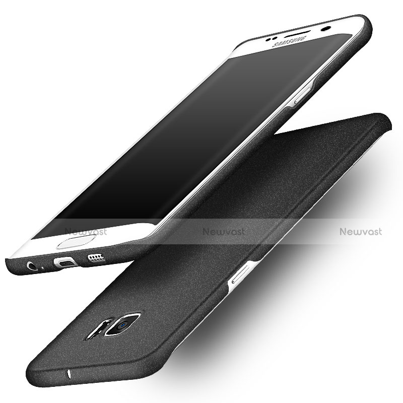 Hard Rigid Plastic Quicksand Cover for Samsung Galaxy S6 Edge SM-G925 Black