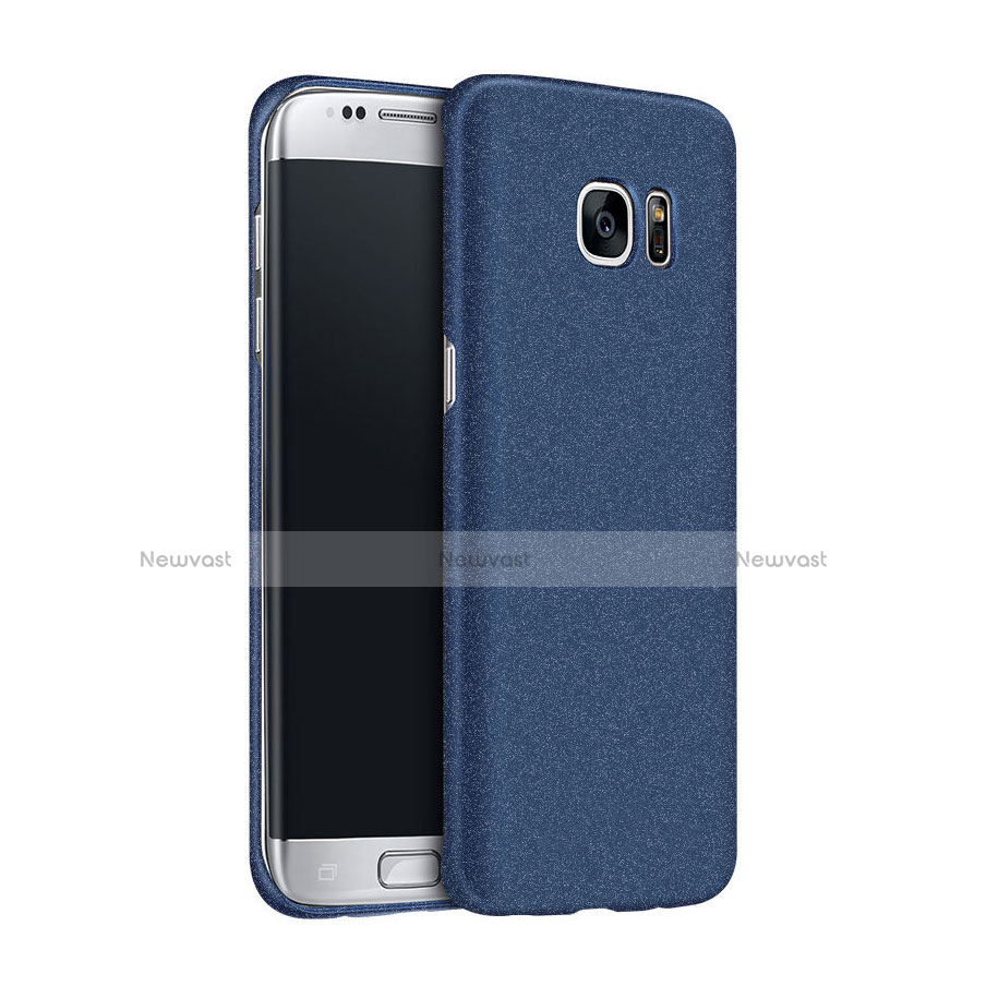 Hard Rigid Plastic Quicksand Cover for Samsung Galaxy S7 Edge G935F Blue