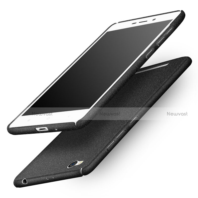 Hard Rigid Plastic Quicksand Cover for Xiaomi Redmi 3 Black