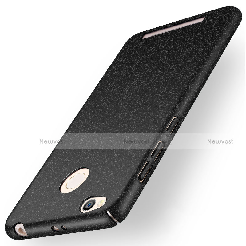 Hard Rigid Plastic Quicksand Cover for Xiaomi Redmi 3 High Edition Black