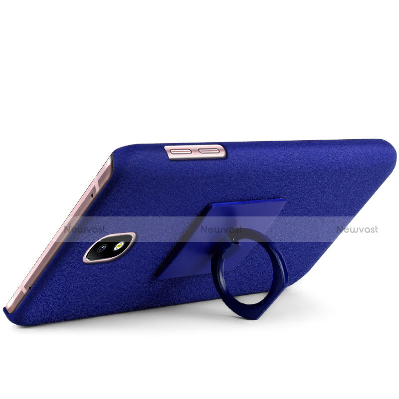 Hard Rigid Plastic Quicksand Cover with Finger Ring Stand for Samsung Galaxy J7 Pro