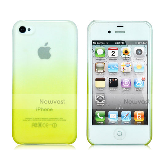 Hard Rigid Transparent Gradient Cover for Apple iPhone 4S Yellow