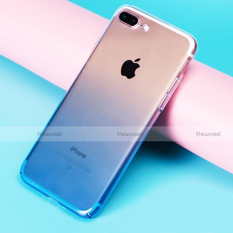 Hard Rigid Transparent Gradient Cover for Apple iPhone 8 Plus Blue