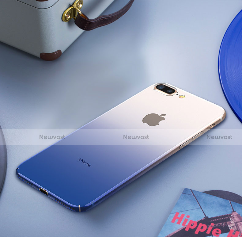Hard Rigid Transparent Gradient Cover for Apple iPhone 8 Plus Blue
