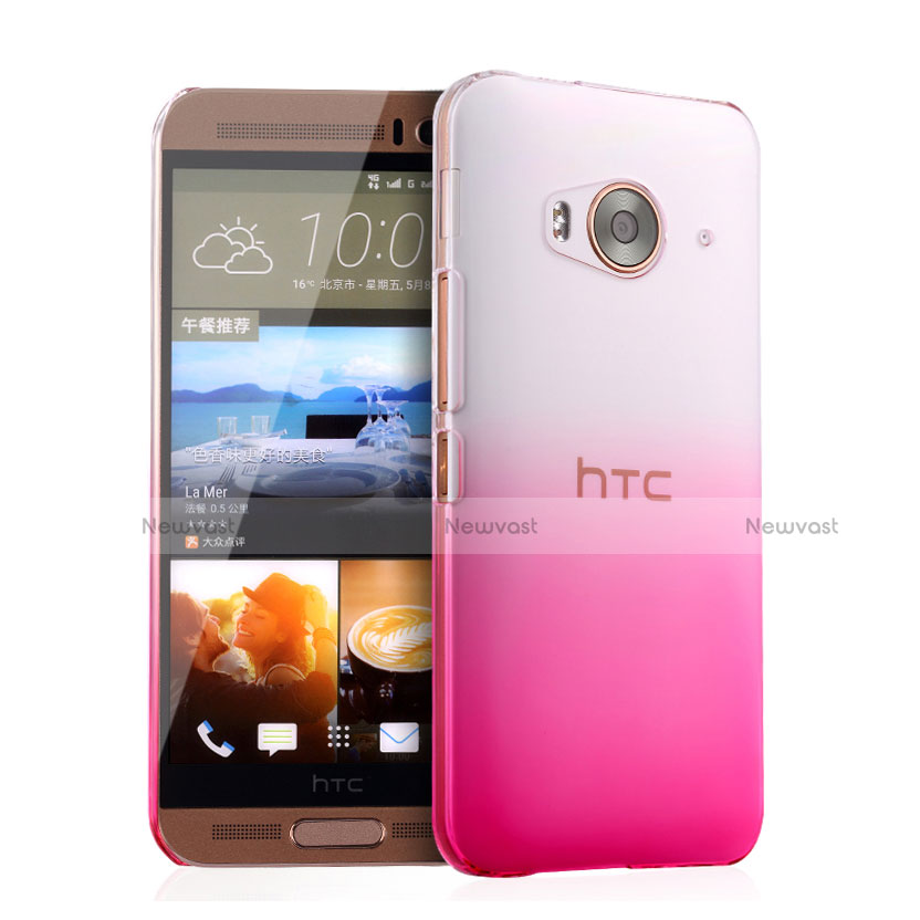 Hard Rigid Transparent Gradient Cover for HTC One Me Pink