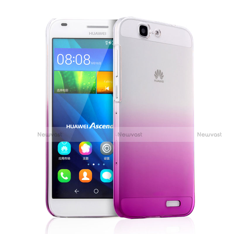 Hard Rigid Transparent Gradient Cover for Huawei Ascend G7 Pink