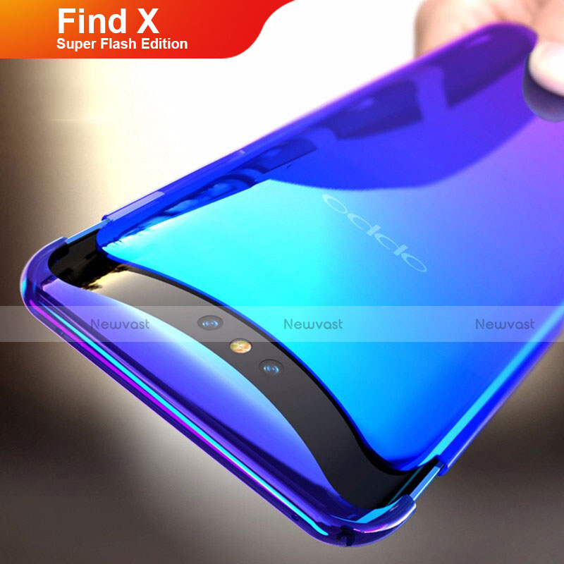 Hard Rigid Transparent Gradient Cover for Oppo Find X Super Flash Edition Blue