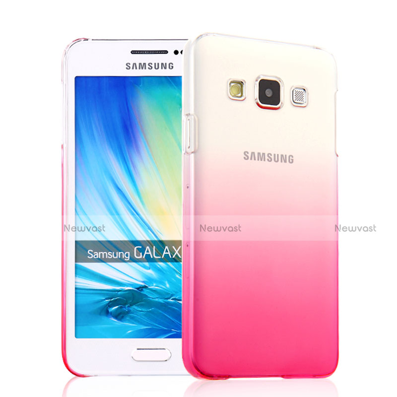 Hard Rigid Transparent Gradient Cover for Samsung Galaxy A3 Duos SM-A300F Pink