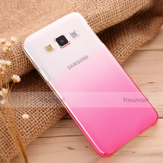 Hard Rigid Transparent Gradient Cover for Samsung Galaxy A3 Duos SM-A300F Pink