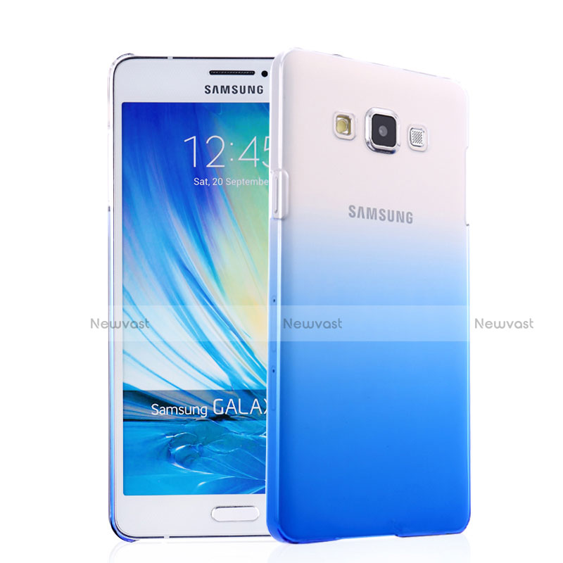Hard Rigid Transparent Gradient Cover for Samsung Galaxy A7 Duos SM-A700F A700FD Blue
